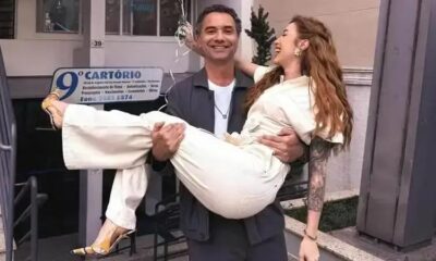Marco Luque e Jéssica Correia celebram casamento com amigos queridos