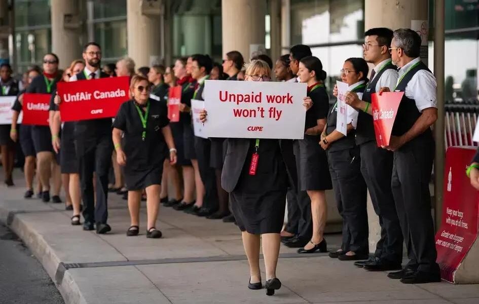 Air Canada cancela voos devido a impasse com comissários de bordo antes da greve
