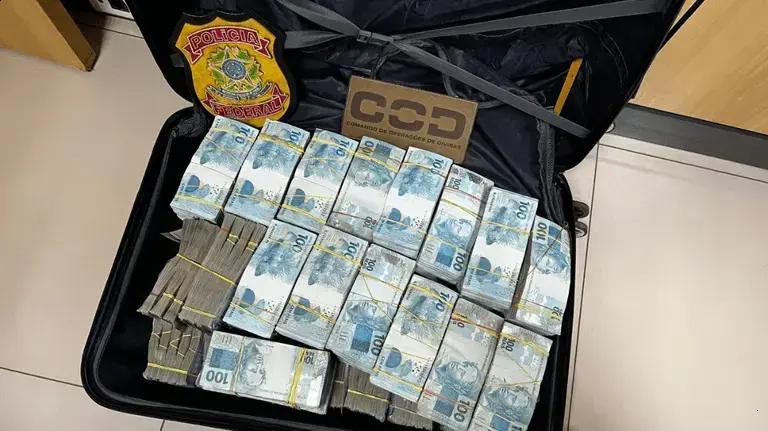 PF apreende mala com R$ 1,7 milhão com destino a Brasília